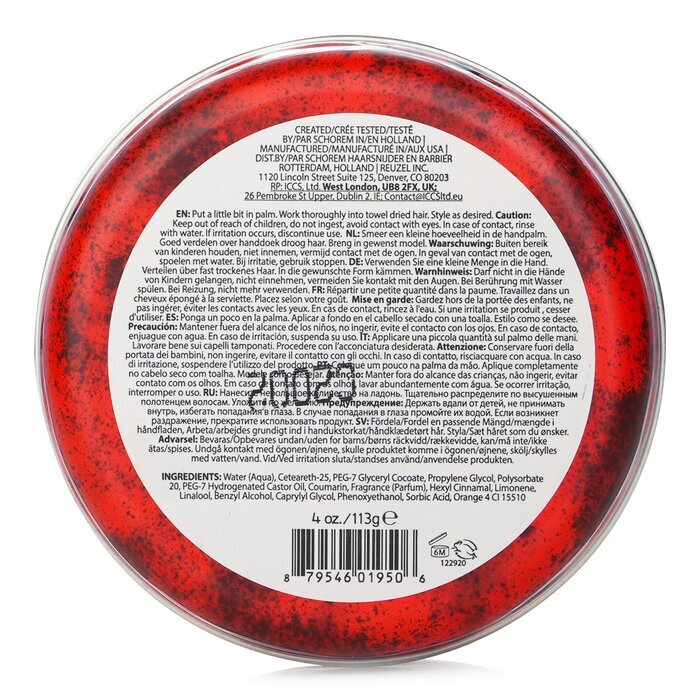 Reuzel Pomade Rouge (Soluble dans l'eau, Brillance élevée) 113g/4oz
