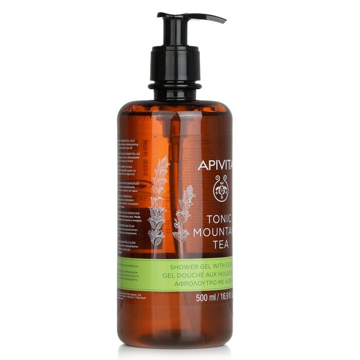 Apivita Tonic Mountain Tea Shower Gel With Essential Oils - Ecopack 500ml
