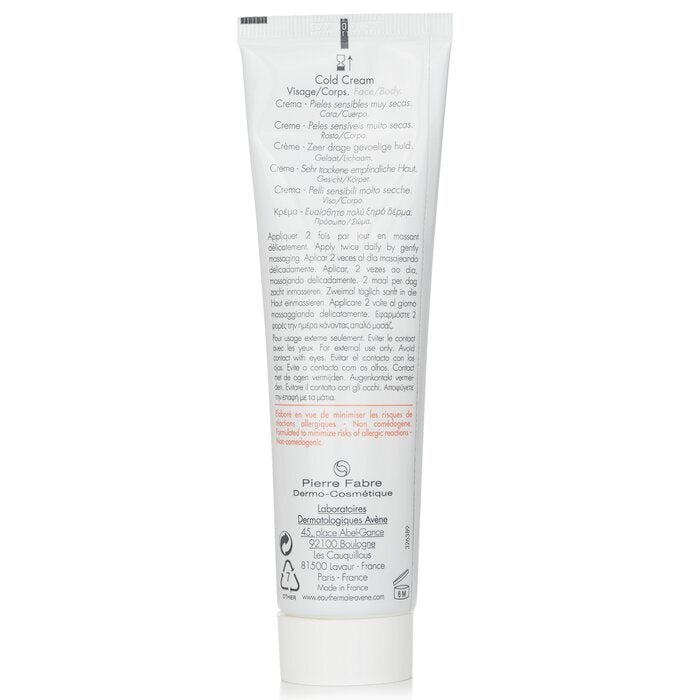Avene Cold Cream - For Very Dry Sensitive Skin 100ml