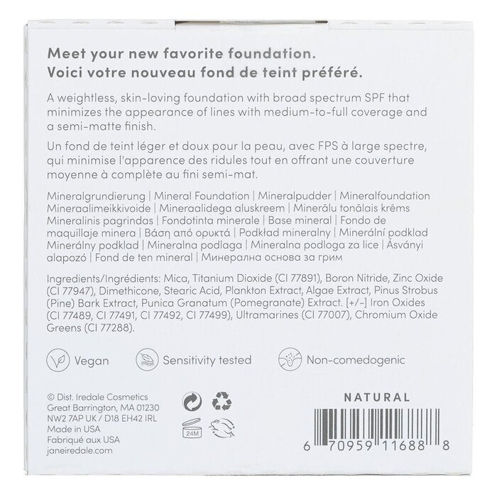 Jane Iredale PurePressed Base Mineral Foundation Refill SPF 20 - Natural 9.9g