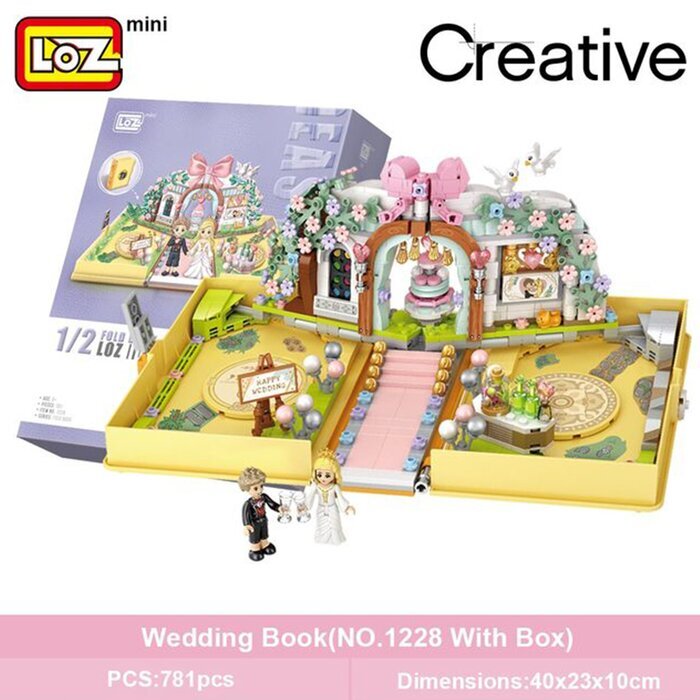 LOZ Mini Blocks - Wedding Block Book (Foldable) Building Bricks Set 23 x 17 x 8cm