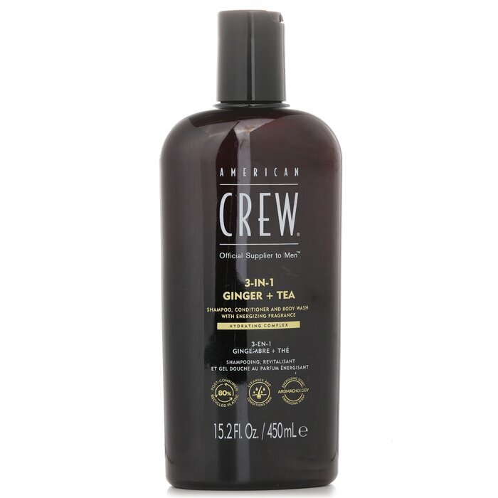 American Crew 3-in-1 Ginger + Tea Shampoo, Conditoner And Body Wash 450ml