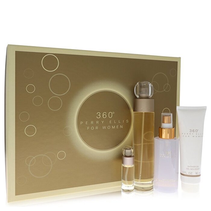 Perry Ellis Perry Ellis 360 Gift Set - Eau De Toilette Spray + 4 oz Body Mist + 3 oz Shower Gel + .25 Mini Eau De Toilette Spray