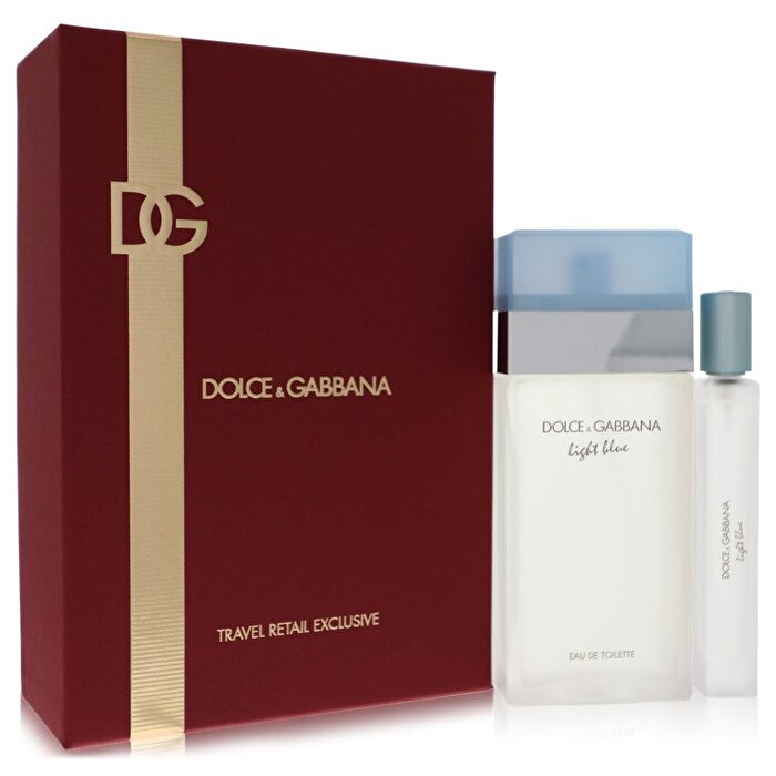 Dolce & Gabbana Light Blue Gift Set - 3.4 oz Eau De Toilette Spray + Eau De Toilette Spray Travel Exclusive