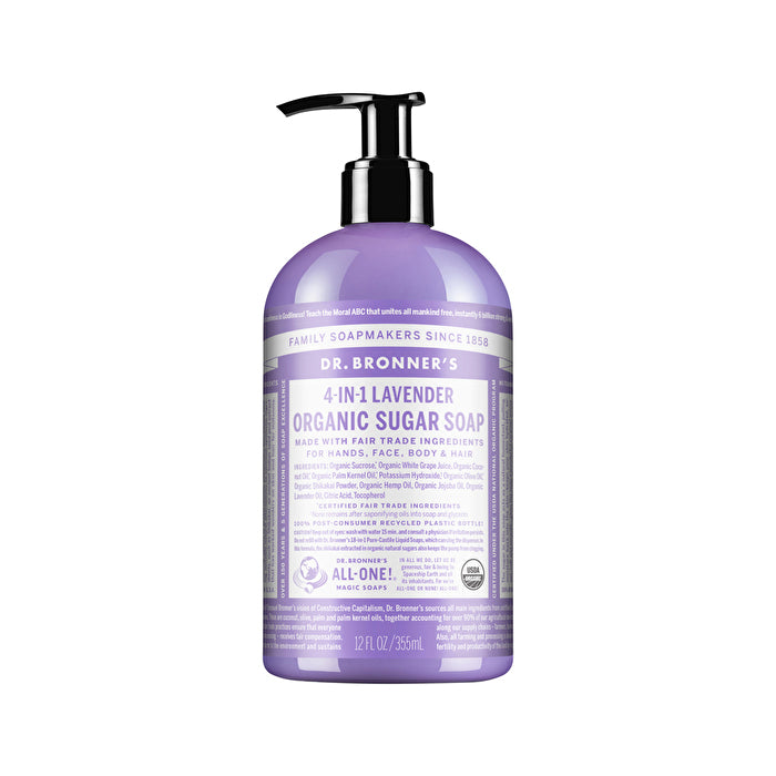 Dr. Bronners Organic Sugar Soap 4-in-1 Lavender (pump) 355ml