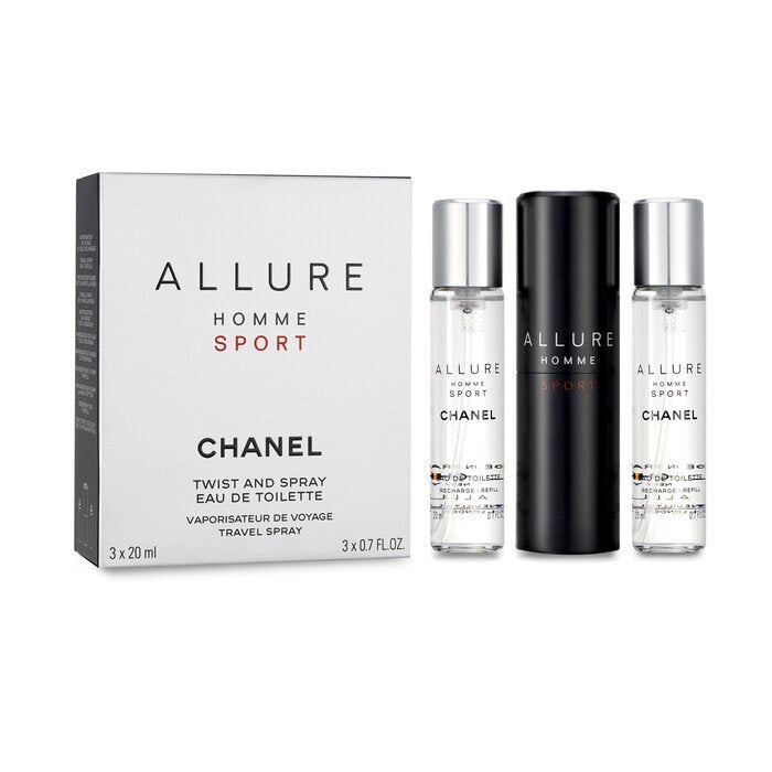 Chanel Allure Homme Sport Eau De Toilette Travel Spray (With Two Refills) 3x20ml