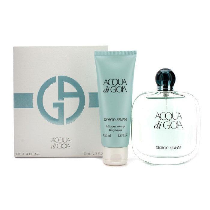 Giorgio Armani Acqua Di Gioia Coffret: Eau De Parfum Spray 100ml/3.4oz + Body Lotion 75ml/2.5oz 2pcs
