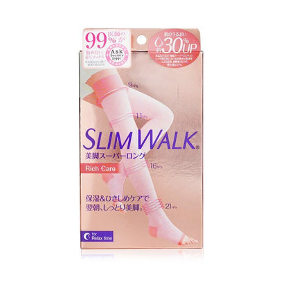 SlimWalk Compression Open-Toe Socks For Relax, Moisturizing -  Pink (Size: S-M) 1pair