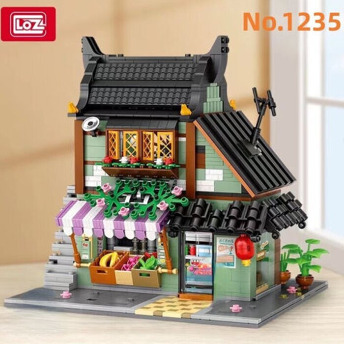 LOZ Ideas Mini Block - Noodle House Building Bricks Set 31 x 23 x 9 cm