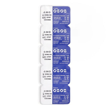 Clalen O2O2 Daily Clear -2.50 5pcs x 1 strip
