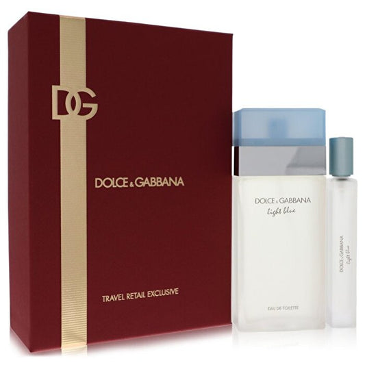 Dolce & Gabbana Light Blue Gift Set - 3.4 oz Eau De Toilette Spray + Eau De Toilette Spray Travel Exclusive