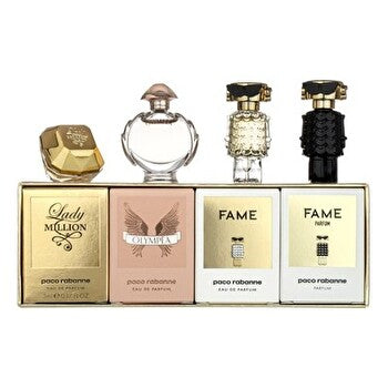 Paco Rabanne Feminine Set Lady Million 5ml/olympea 6ml/fame Parfum 4ml/fame Eau De Parfum 4ml 19ml